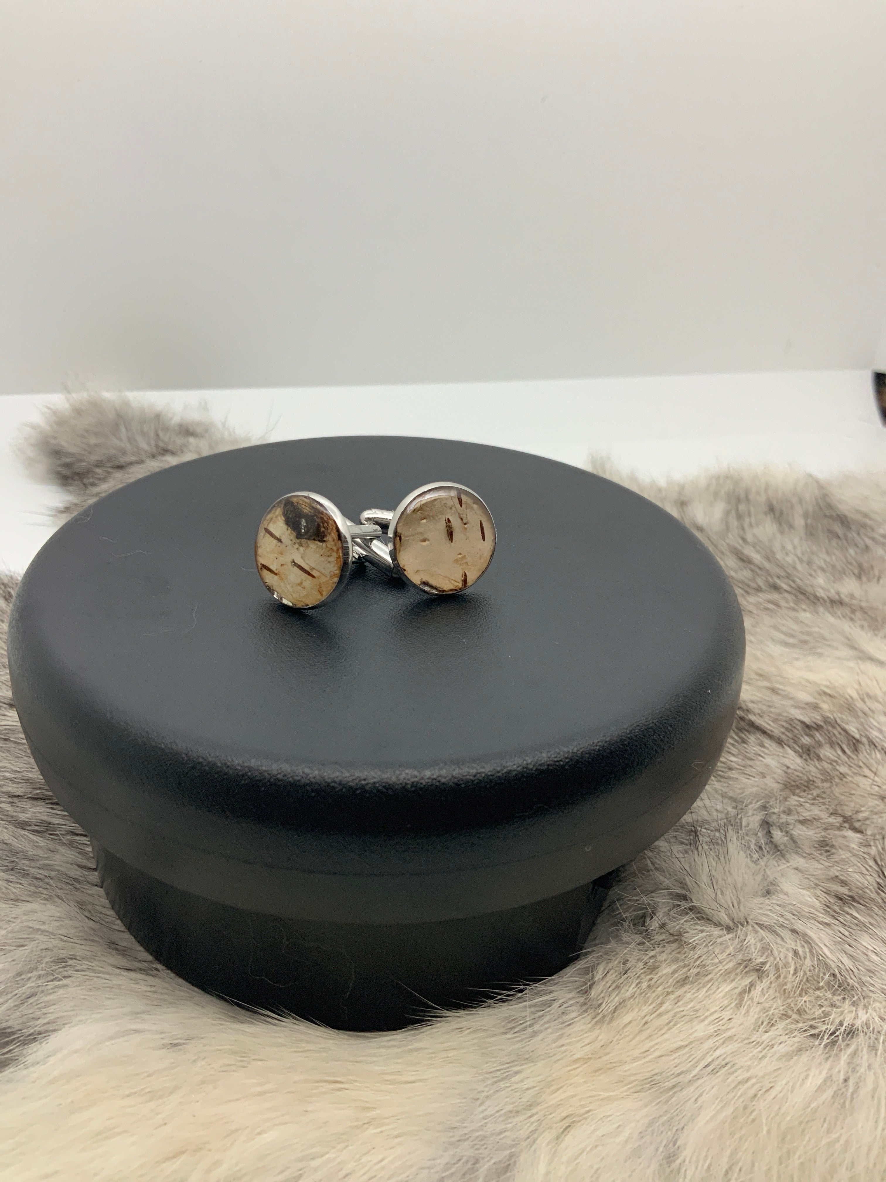Handmade Birchbark cufflinks- natural w/finish – Wanonah Collection