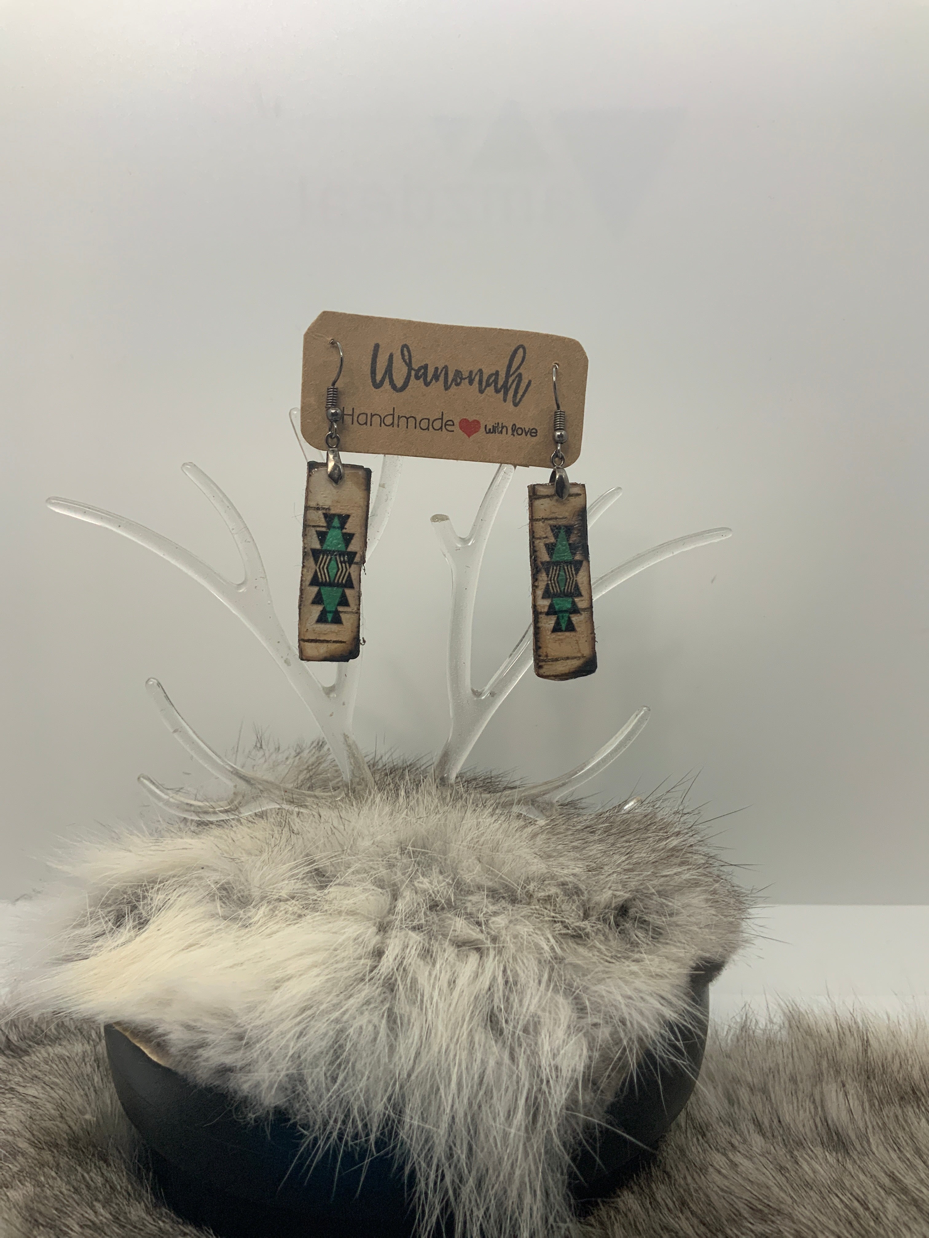 Handmade Birchbark Earrings woodland design – Wanonah Collection