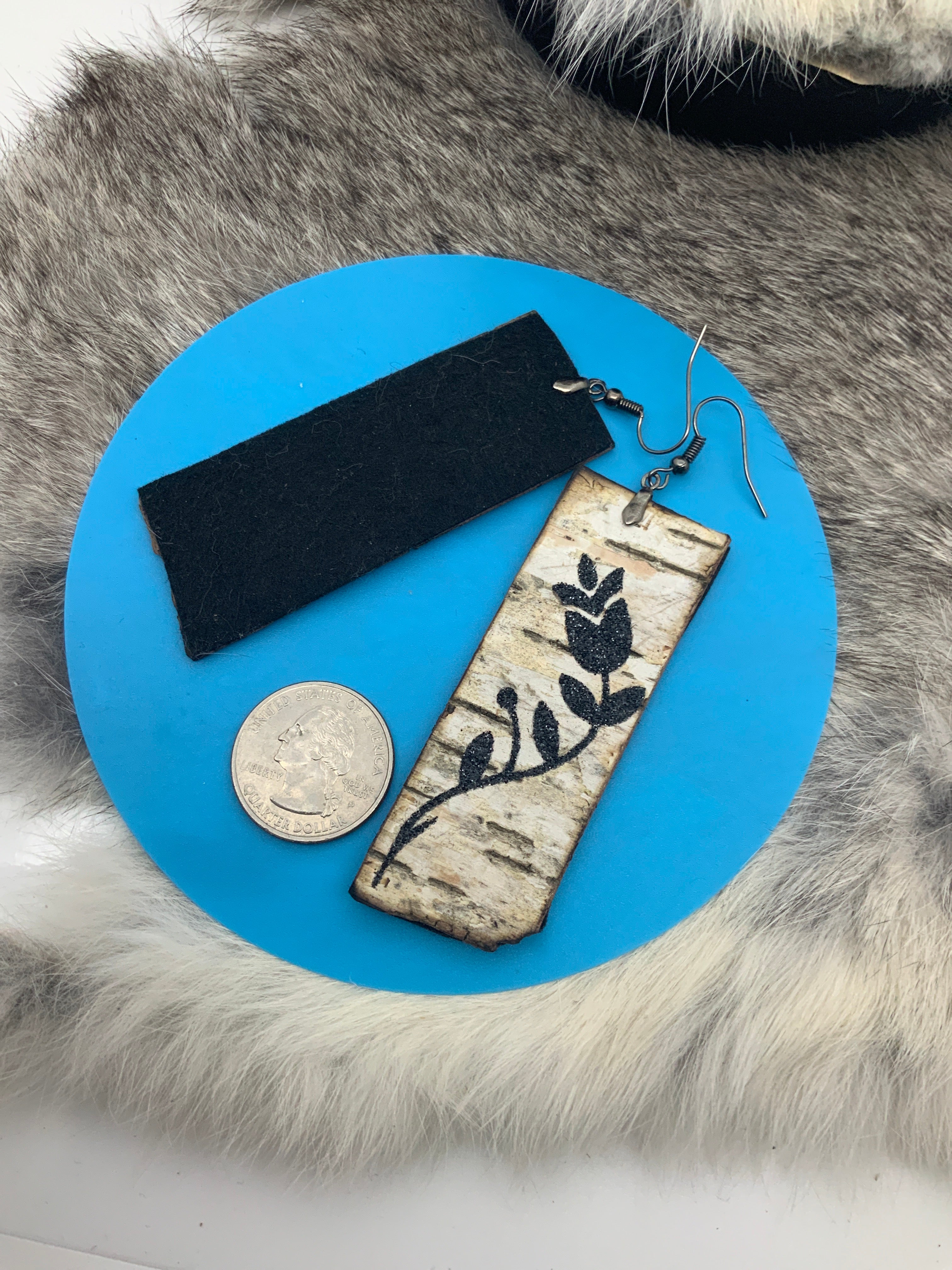 Handmade Birchbark Earrings woodland flower – unfinished - Wanonah Collection